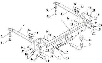 Фаркоп AUTO-HAK Y 44 для Honda CIVIC 10